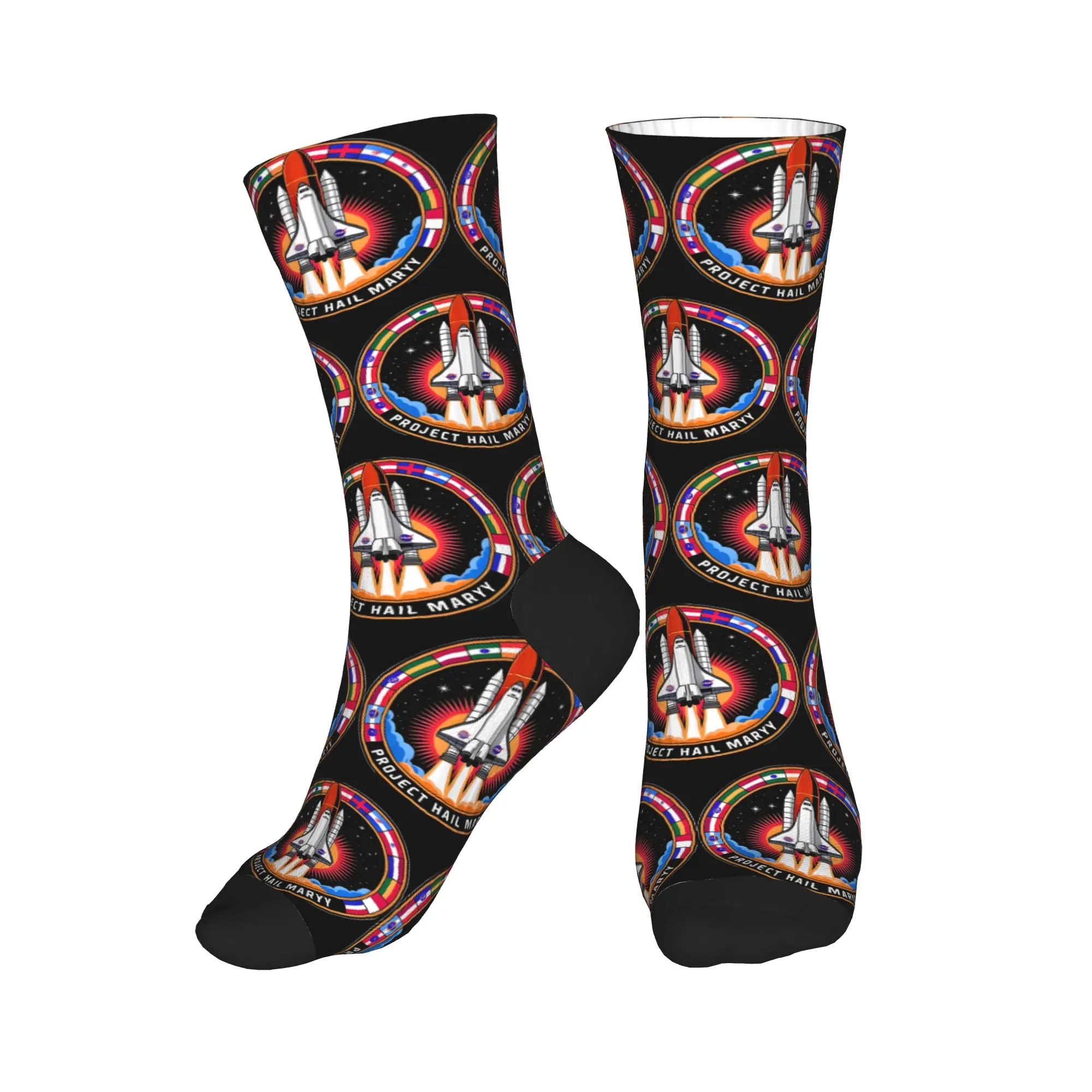 Men Socks Project Hail Mary Movie Logo  Stockings Winter Harajuku Quality Socks Graphic Running Anti-Slip Socks