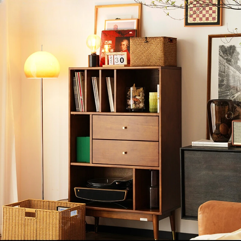 

Solid wood bookshelf, living room wall, floor to ceiling storage cabinet, minimalist