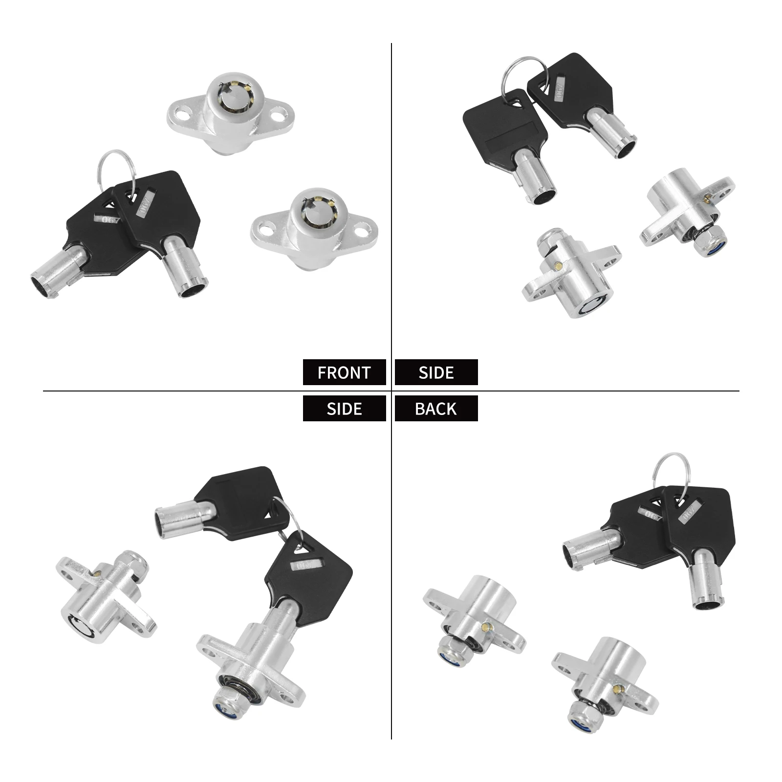 Motorcycle Steel Hard Saddlebag Lock With 2 Key Kit Set For Harley Touring Electra Street Road FLHX FLHTR 2014 2015 2016 2017-Up