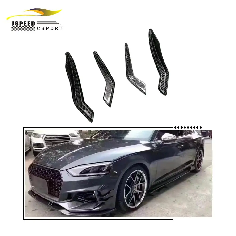 

For Audi RS5 sedan 2017-2020 carbon fiber front bumper fin separator duck wing lip