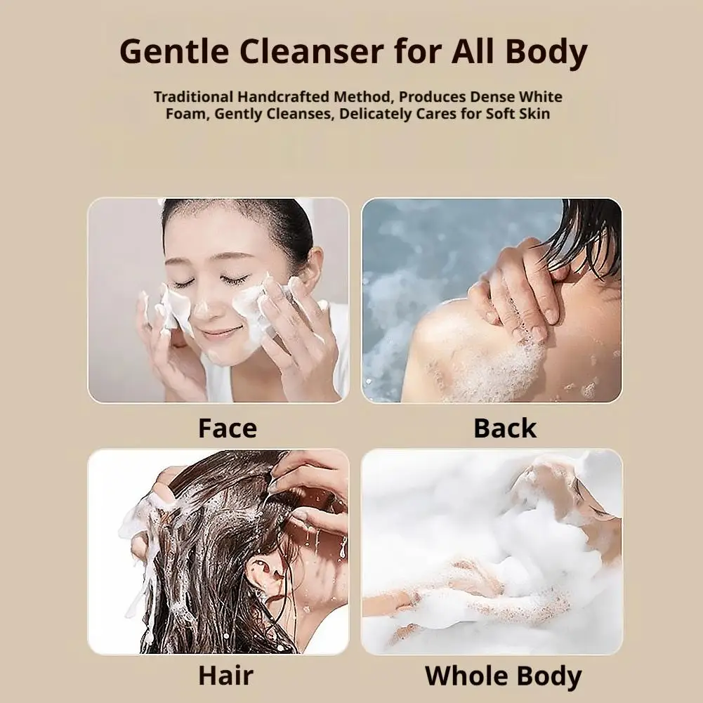 Fotografia 6: Conjunto de Sabonetes Artesanais de Azeite de Oliva, Sabonete Natural para Limpeza Facial, Antiácaro, Hidratante para Cuidados com a Pele do Rosto e Corpo