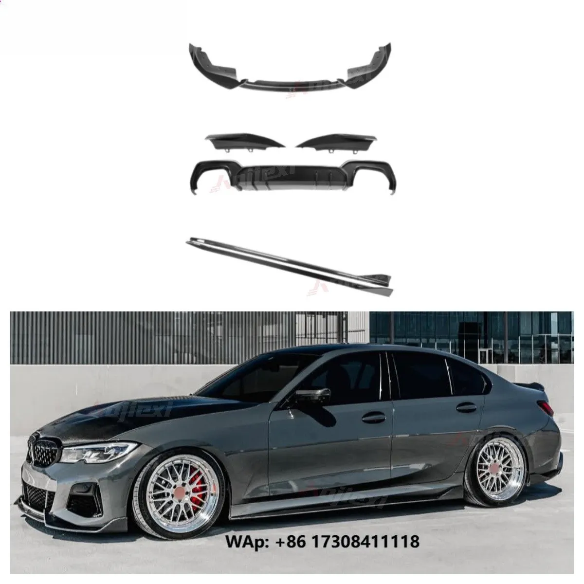 

G20 Carbon Fibre AD Style Body Kit Front Bumper Splitter Lip Rear Diffuser Side Skirt for 3 Series G20 M340i Pre Lci 19-22