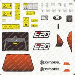 JX-E20-TZ-Mini Excavator Pressure-Sensitive Sticker JXmodel Bobcat Logo Water Sticker Warning Sign Painting New Product Launch