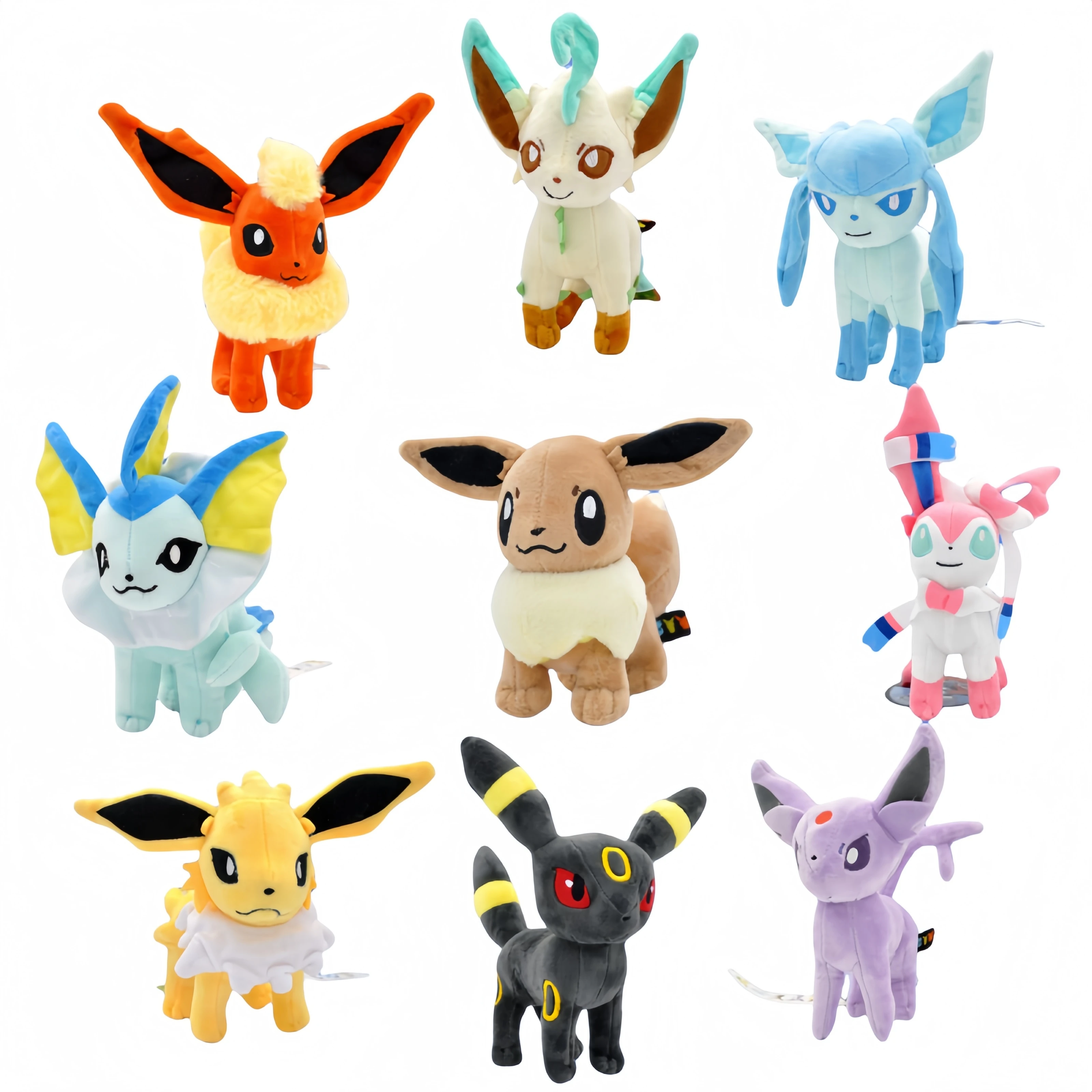 

Eevee Family Set - Sylveon Umbreon Vaporeon Flareon Pokemon Plush Toys Pikachu Peluche Stuffed Dolls Exquisite Kids Xmas Gift