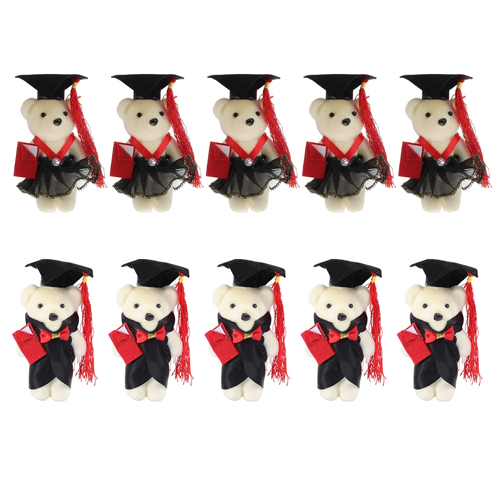 10 ชิ้น Dr Bear Stand Graduation Mini Bears ประดับยืนเครื่องประดับน่ารัก Graduate ตกแต่งของเล่น