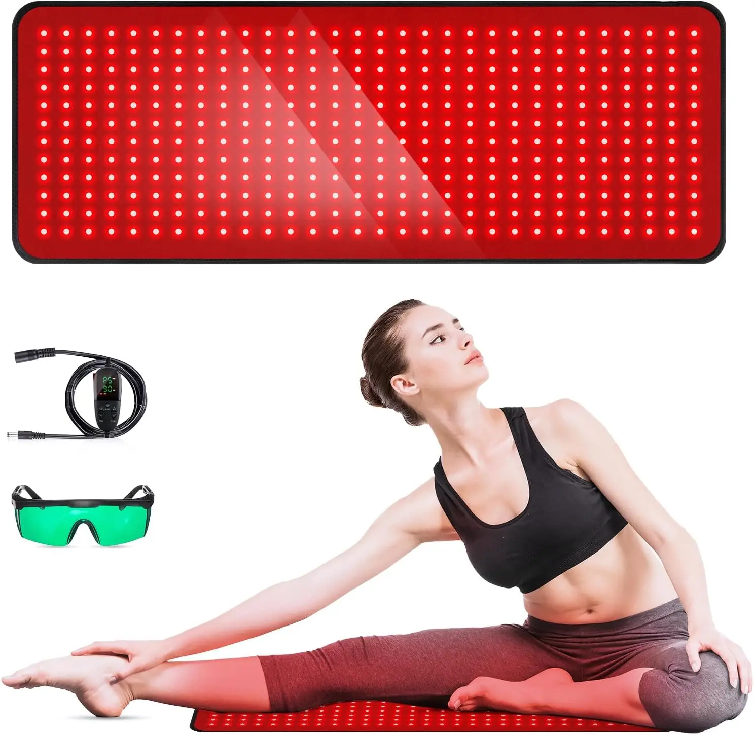 31.5" x 11.8" Red Light Therapy Pad with 360 LEDs for Pain Relief in Back, Waist, Shoulder, Knee