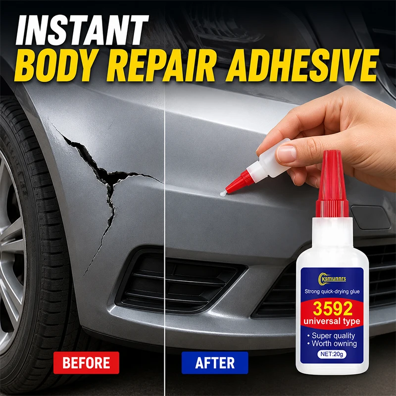 Car Bumper Plastic Repair Adhesive, No-Weld Bonding Glue for Cracks, Chips, Impact Damage and Exterior Trim Repair