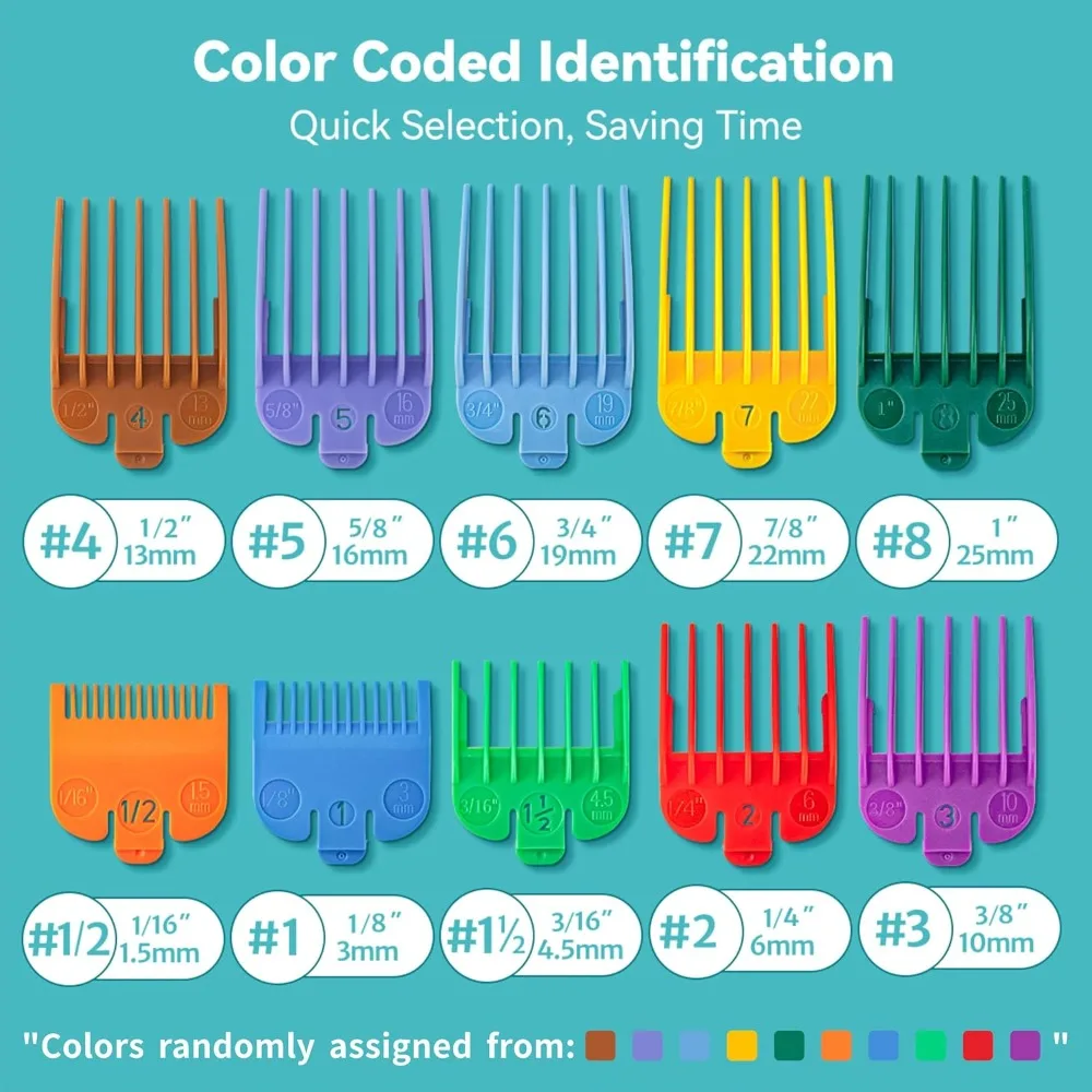 10Pcs Hair Clipper Guards, Limiting Combs Cutting Guides for Most Wahl Clippers (Not for All Models)