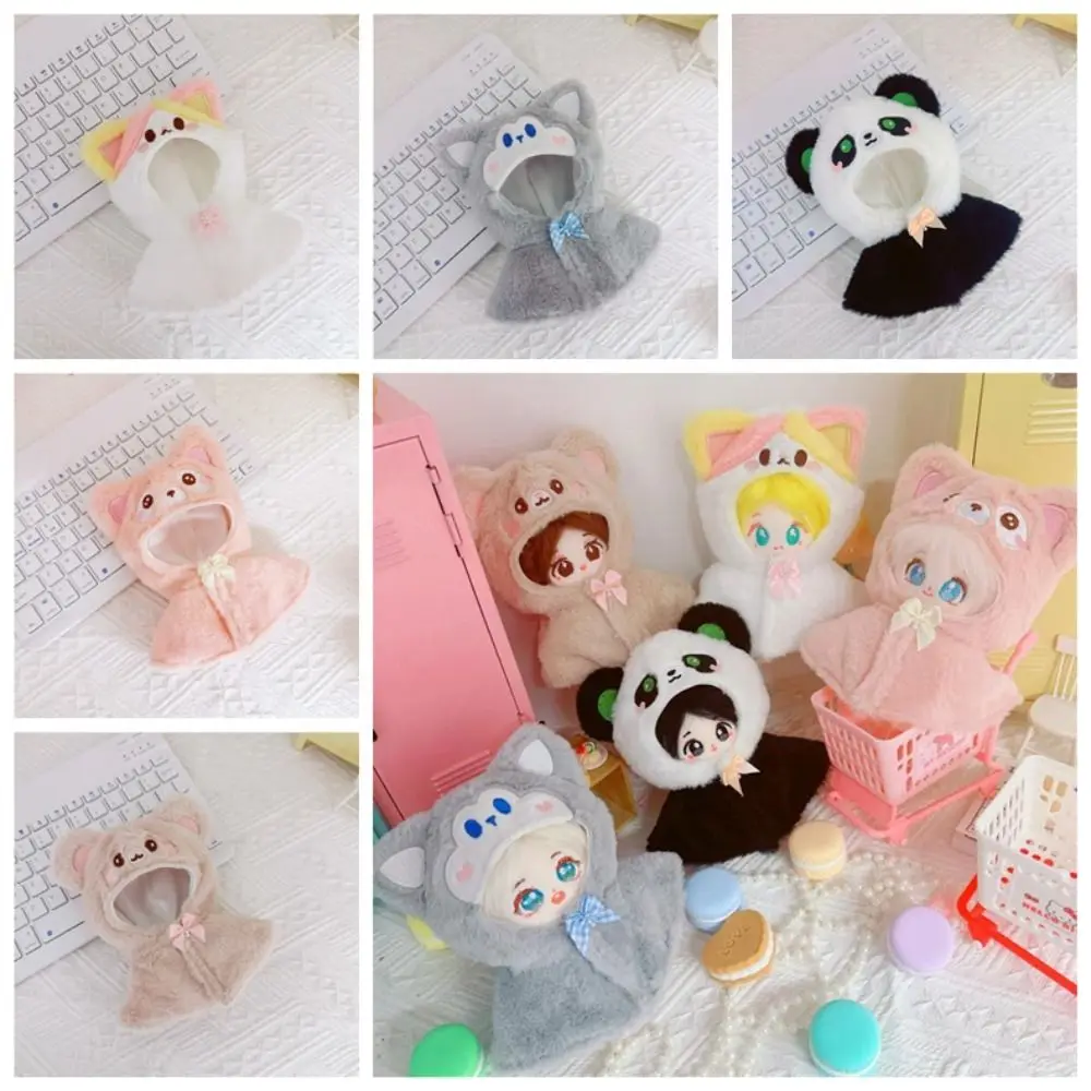 Leuke pluche gevulde 10 cm poppenkleertjes zachte mooie cartoon mantel kawaii 10 cm/pluche cape speelhuis