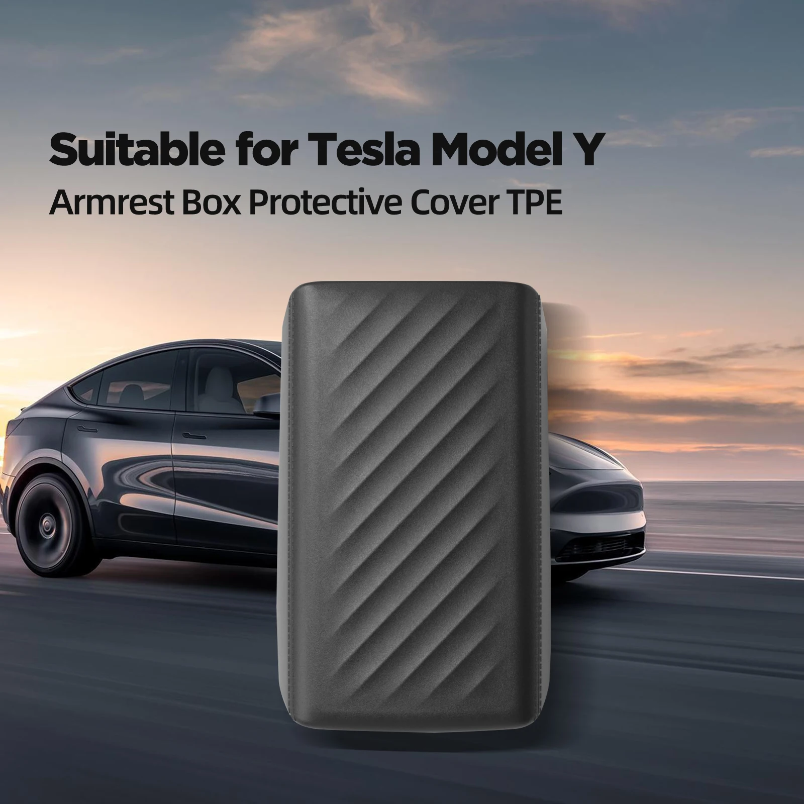 ل تسلا نموذج Y 2024-2025 مسند الذراع صندوق الغطاء الواقي التحكم المركزي مسند الذراع TPE حامي حصيرة اكسسوارات السيارات الداخلية #3