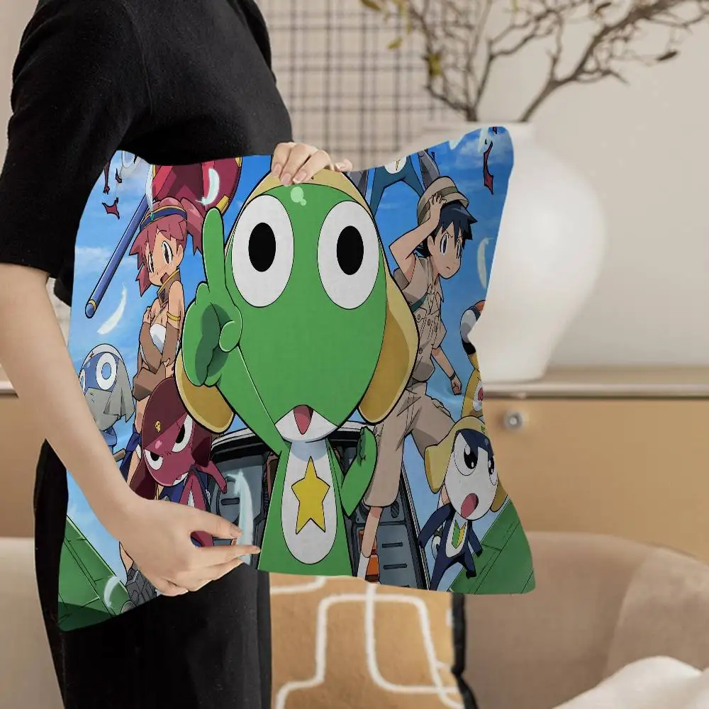 الكرتون مضحك كيرورو Gunsou الضفدع غطاء الوسادة وسادة للديكور أريكة ديكور المنزل كيس أكياسها
