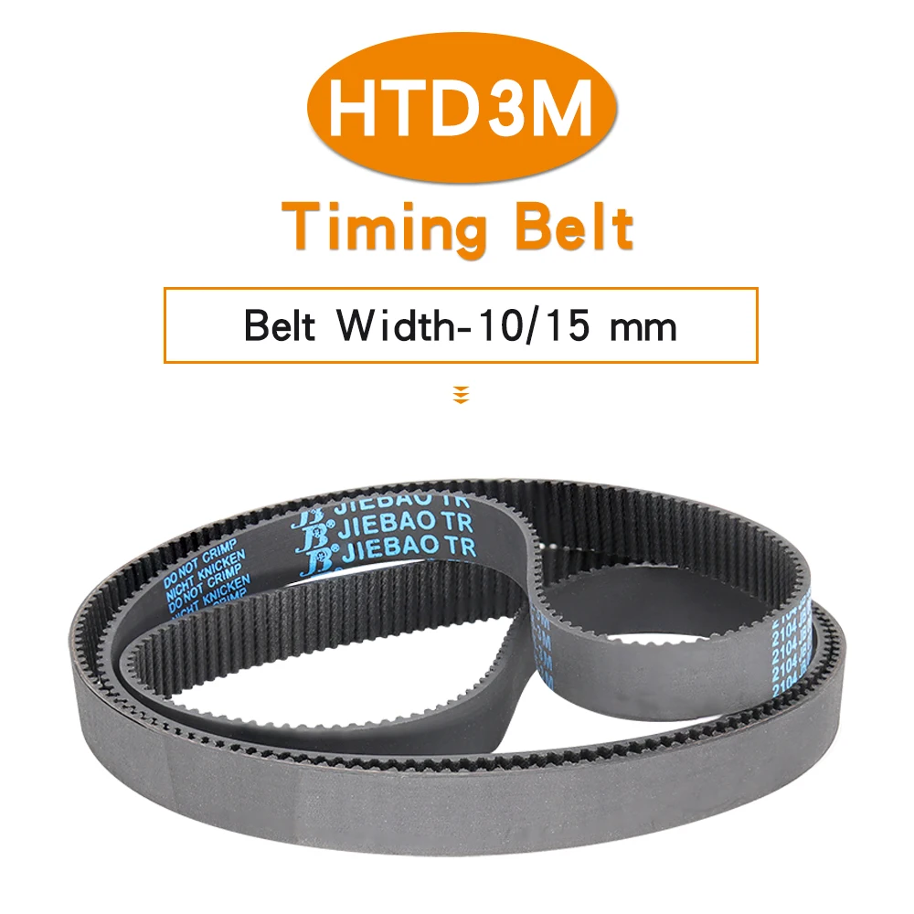 Toothed Belt HTD3M-1374/1401/1500/1530/1545/1569/1587/1638/1677/1800 Timing Belt Width 10/15 mm For 3M Aluminium Timing Pulley