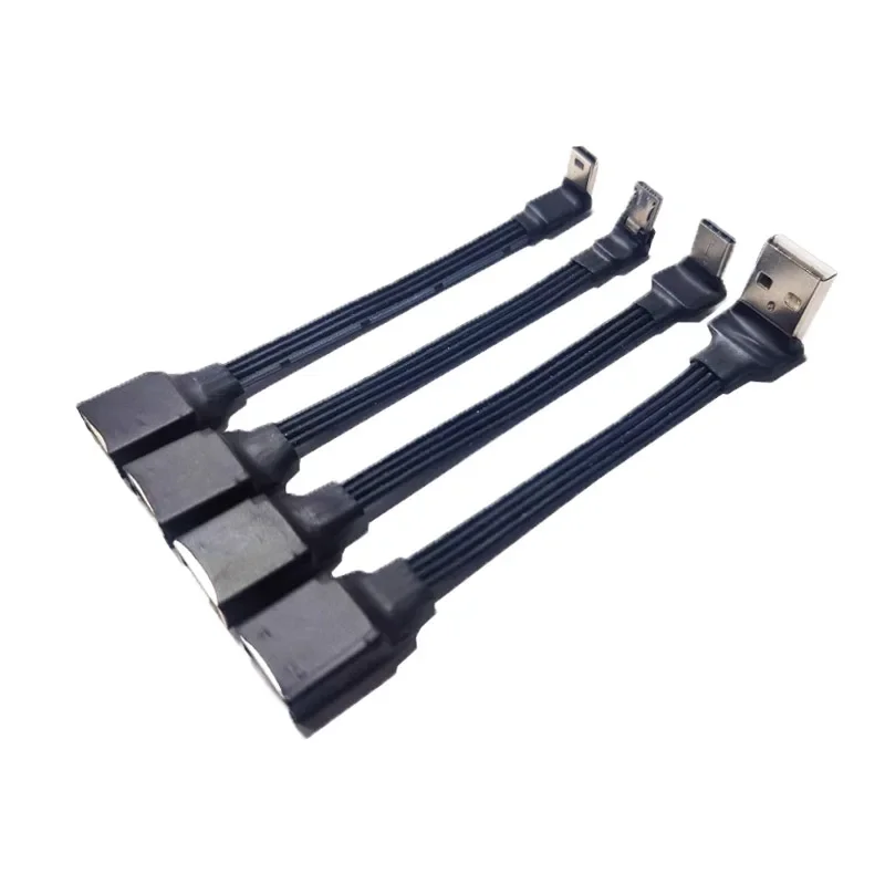 كابل سيليكون ناعم مرن USB أنثى إلى Type-C Mini Micro USB 90 FPV شقة FPC الطائرة بدون طيار شحن البيانات كابل الهاتف الخليوي