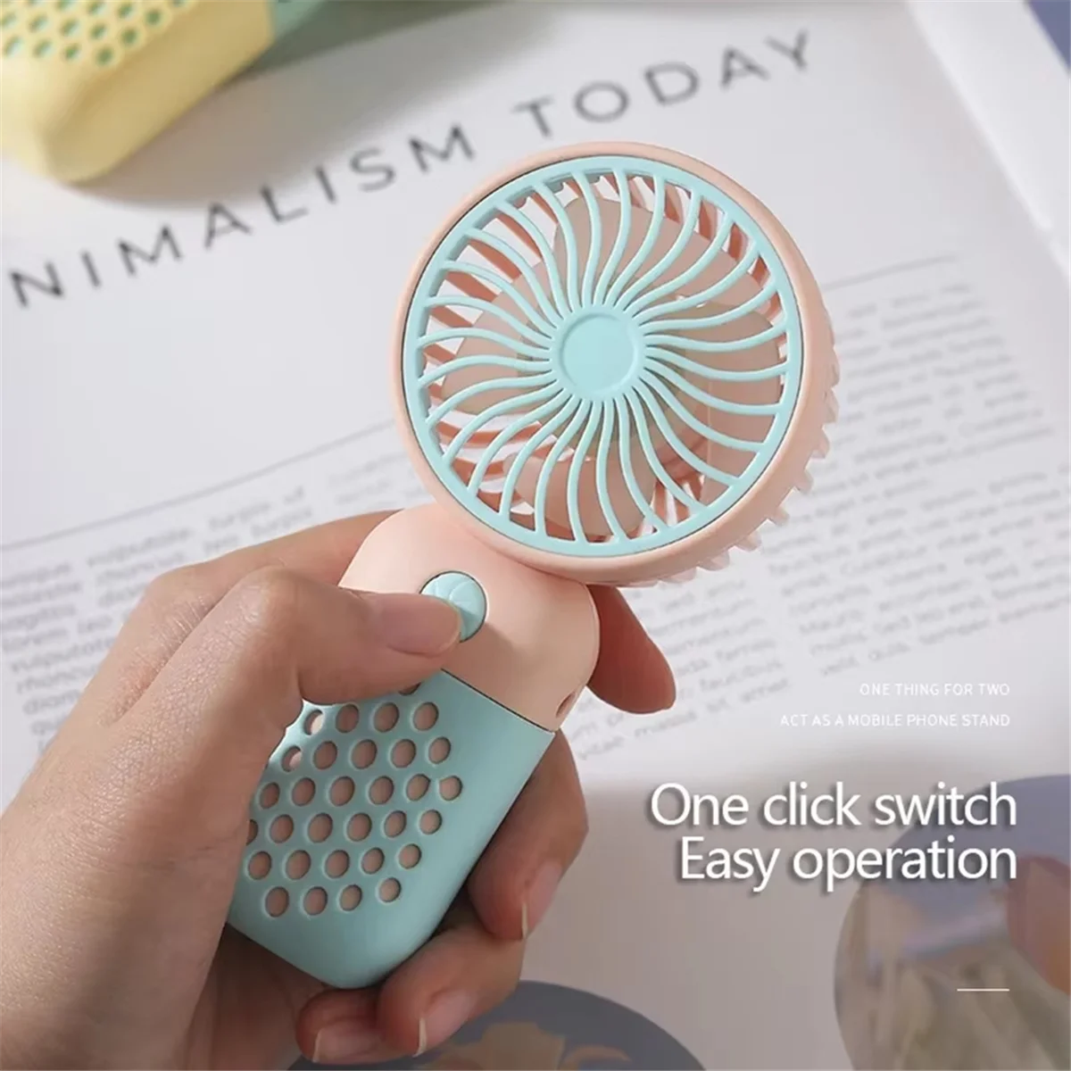 Y31A مروحة شحن محمولة على شكل رسوم كرتونية لطيفة، مروحة USB صغيرة محمولة للطلاب، جهاز تبريد صغير بحجم الجيب أ