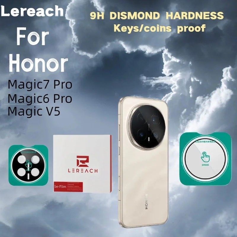 Lereach for Honor Magic7 Pro / Magic V5 / Magic6 Pro Tempered Glass Camera Lens Protector Film, Precise Alignment