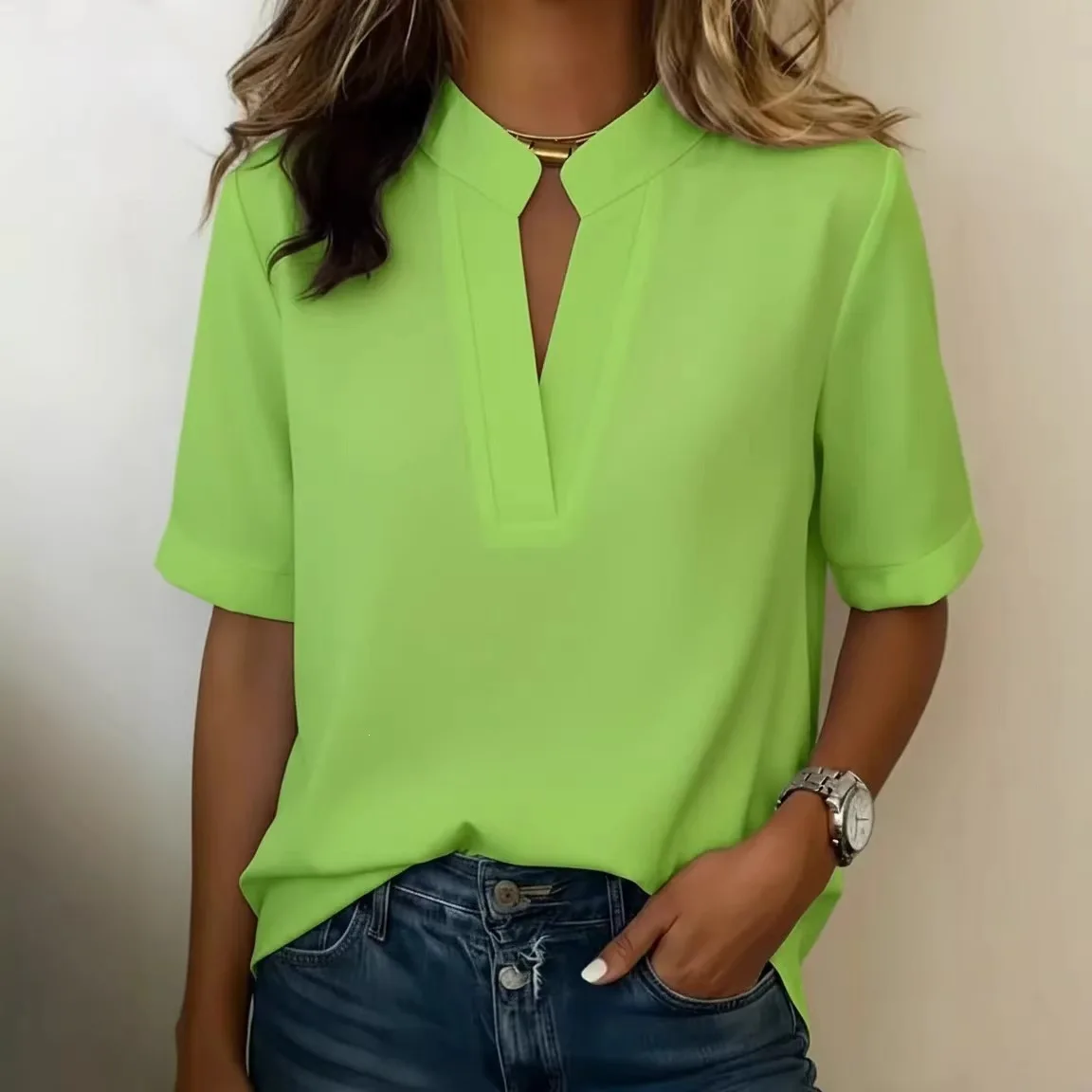 2026v-neck Shirt Loose Run! And Summary New Top T-shirt Birthday Dress Bandage Clothes Elegant Prom