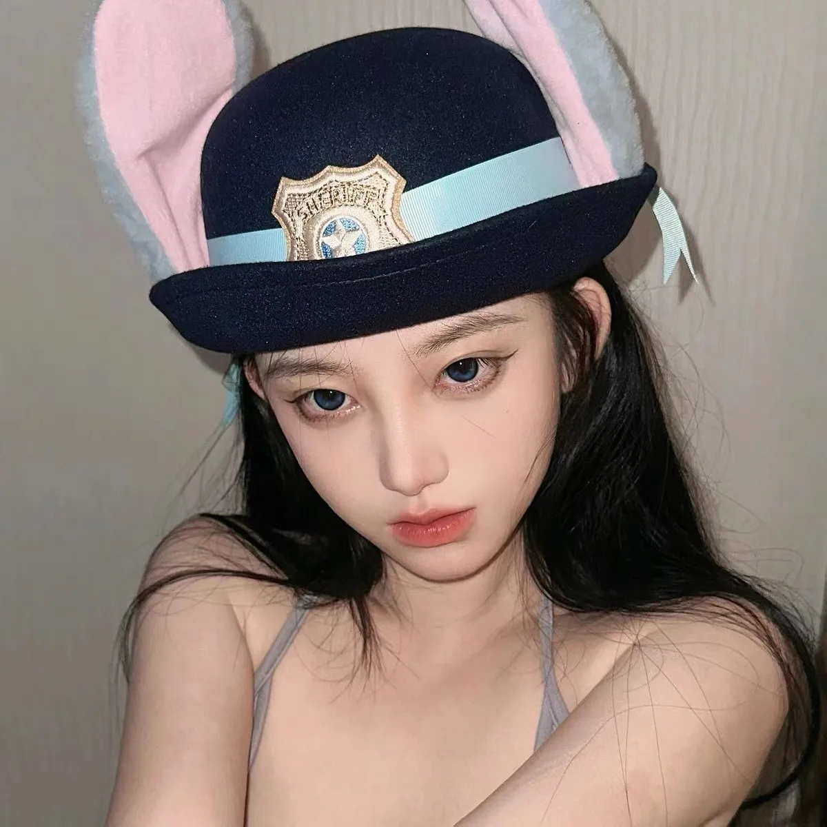 Children Adult Cosplay Headband Headwear Hat Judy Hat Rabbit Bowler Hat Zootopia Police Officer Judy Peripheral Birthday present