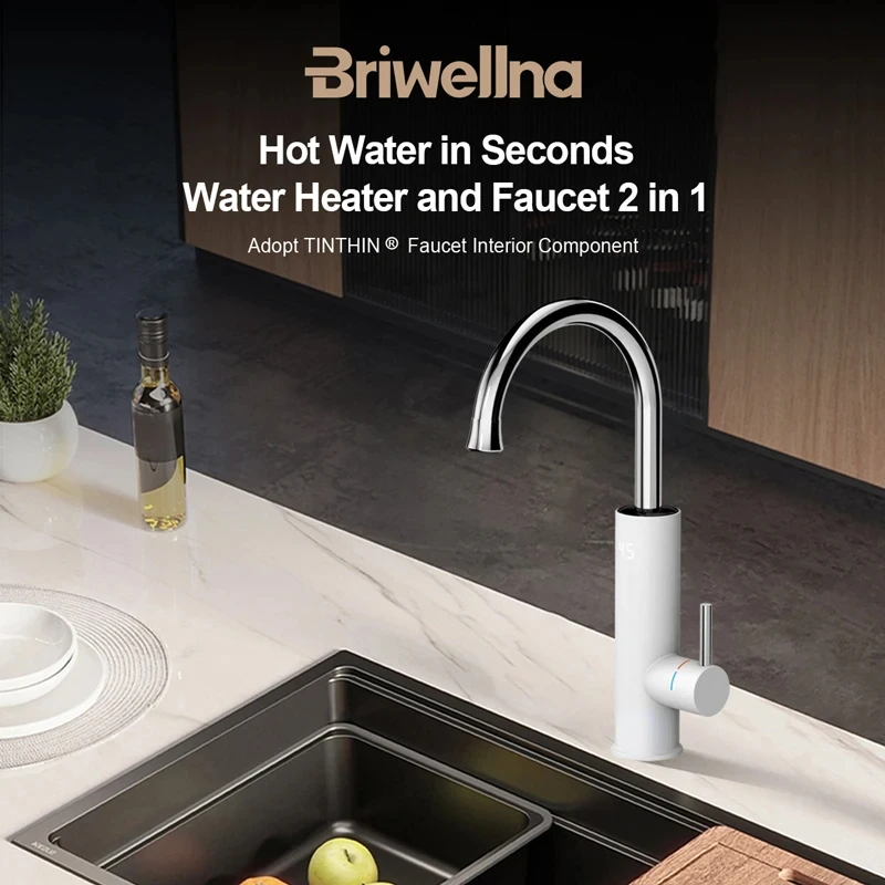 NEW Heater Flowing Kitchen Faucet 2 in 1 Tankless Water Heating Tap ° Swivel Spout Faucet Mini Geyser