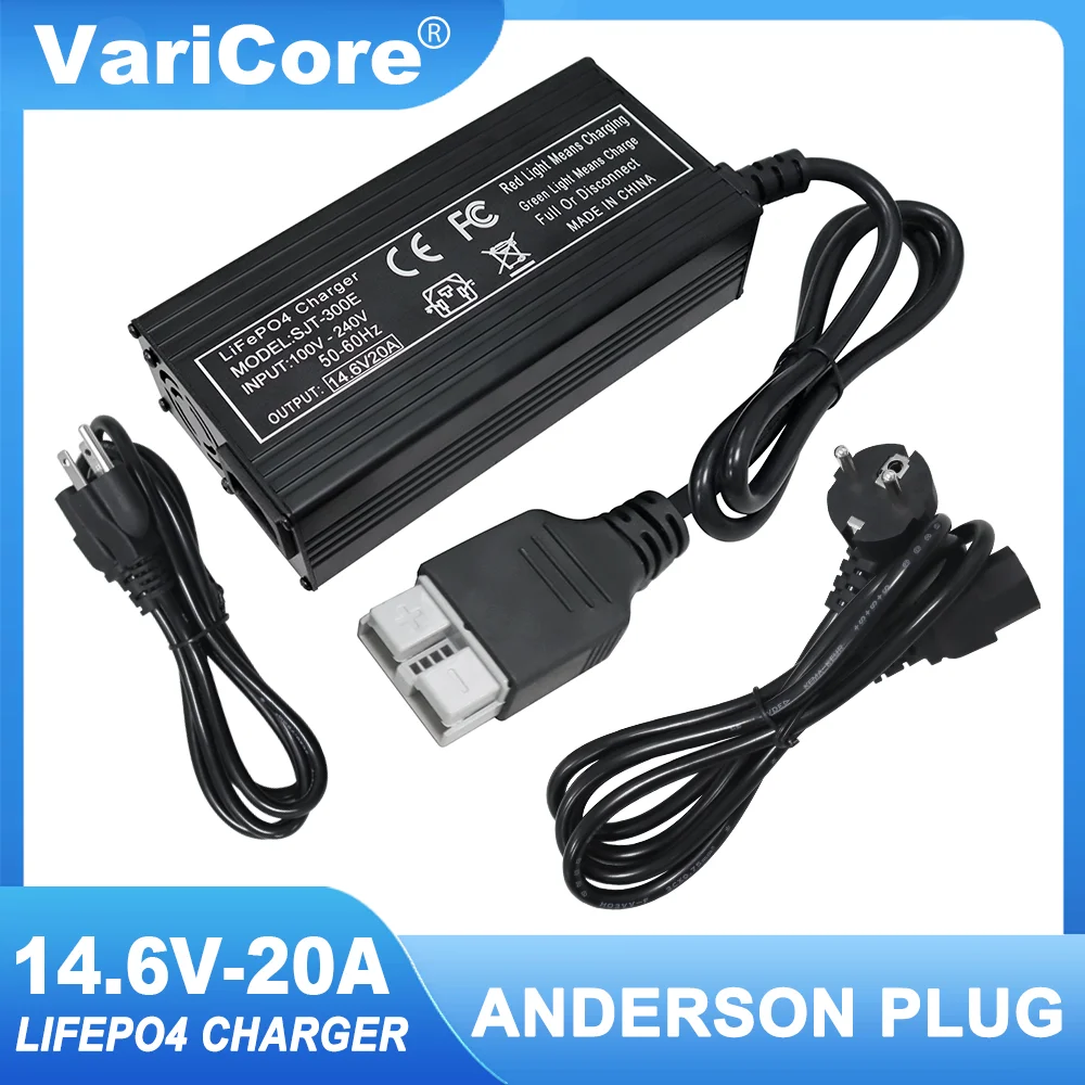 VariCore 14.6V 20A Smart Lifepo4 Battery Charger 110-220V 4S 12V High Power Charger For Lithium iron Phosphate Battery Pack