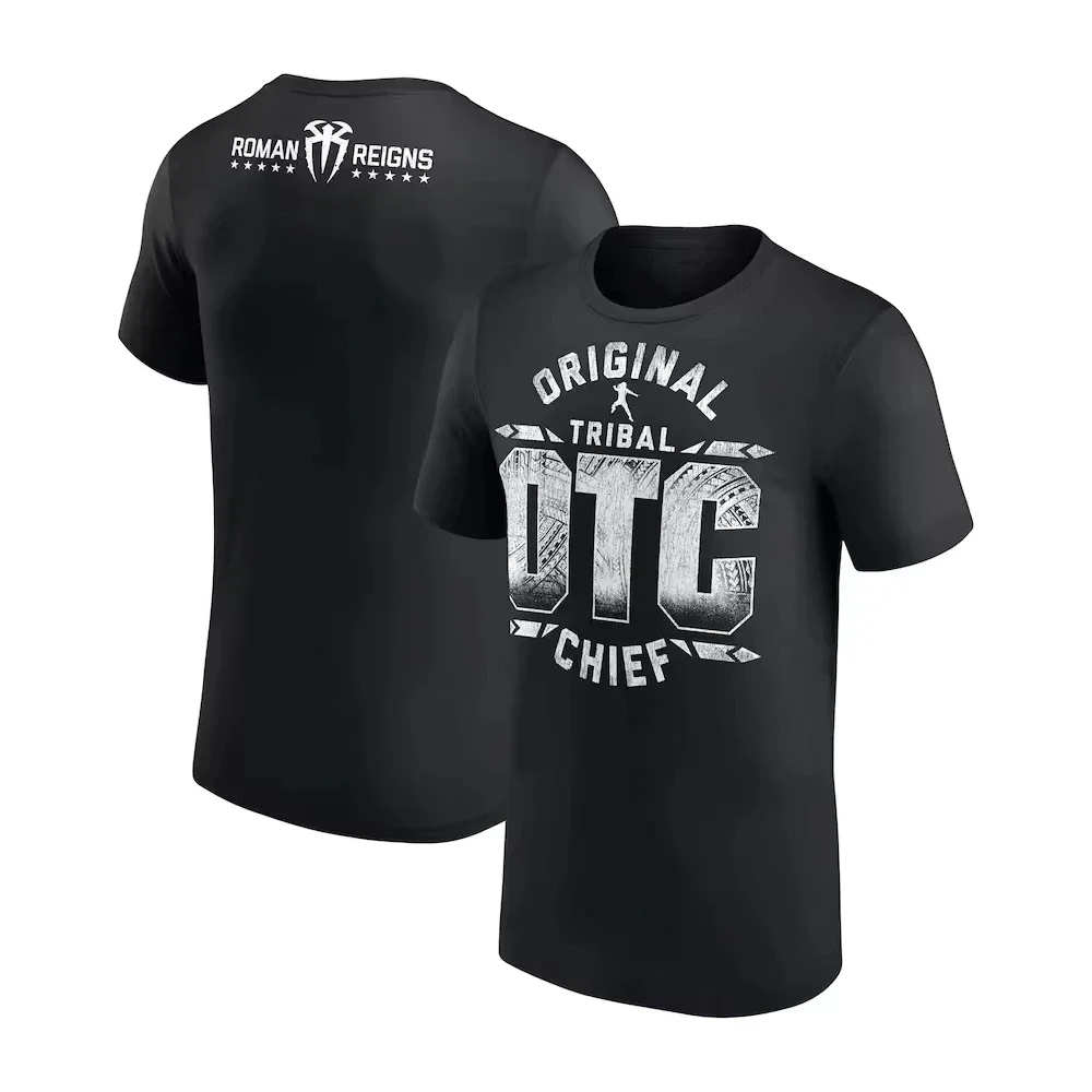 2025 Nuevos hombres Roman Reigns Impresión de 10 estrellas CSummer Sports Wrestler Camisetas Camisetas de manga corta