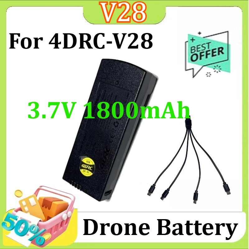 

For 4DRC V28 Drone Accessories 4D-V28 Dron Battery 4D-V28 4DRC V28 RC Drone Battery 3.7V 1800mAh Battery/Propeller/USB