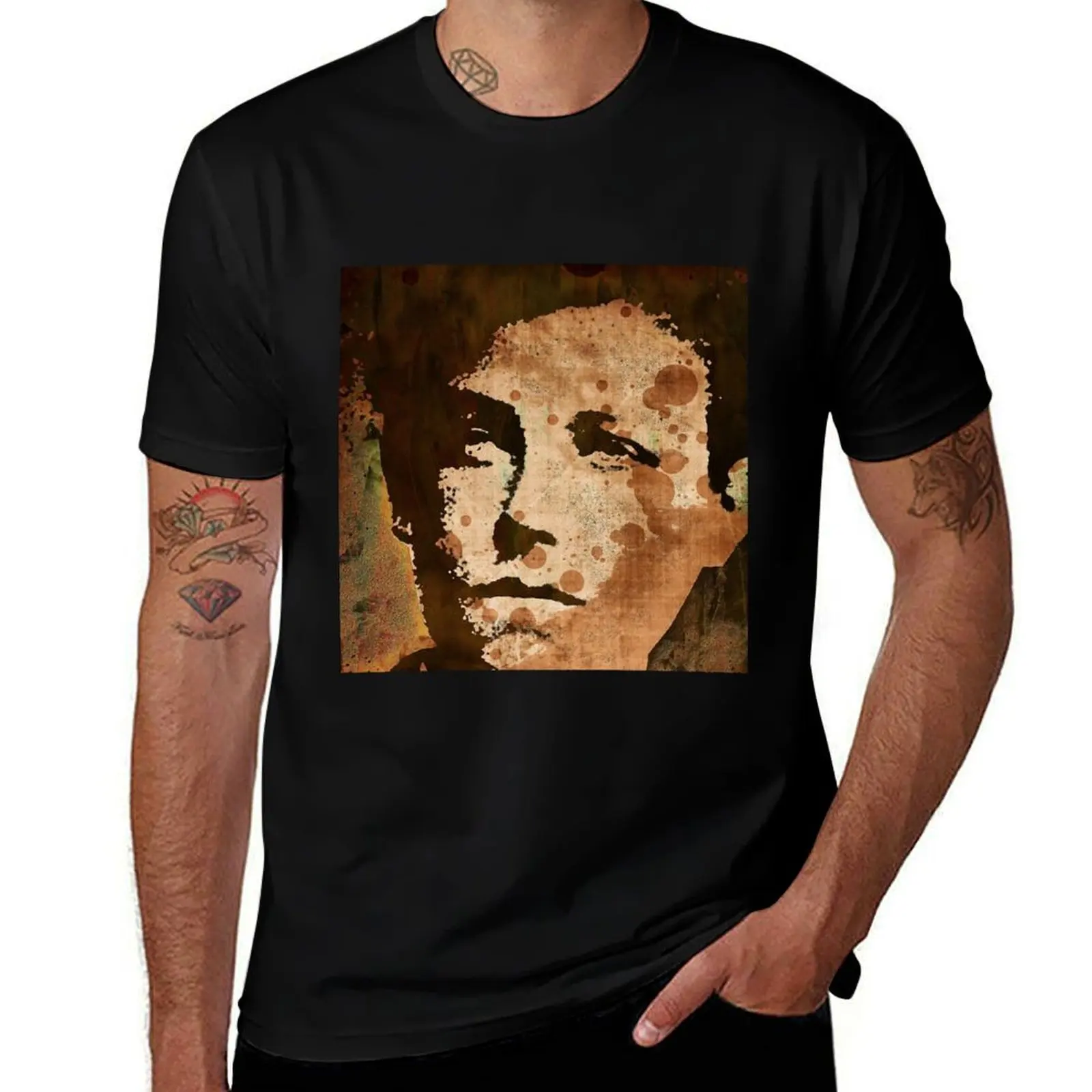 ARTHUR RIMBAUD poster T-Shirt man clothes summer top shirts graphic tee animal prinfor boys black t shirts for men