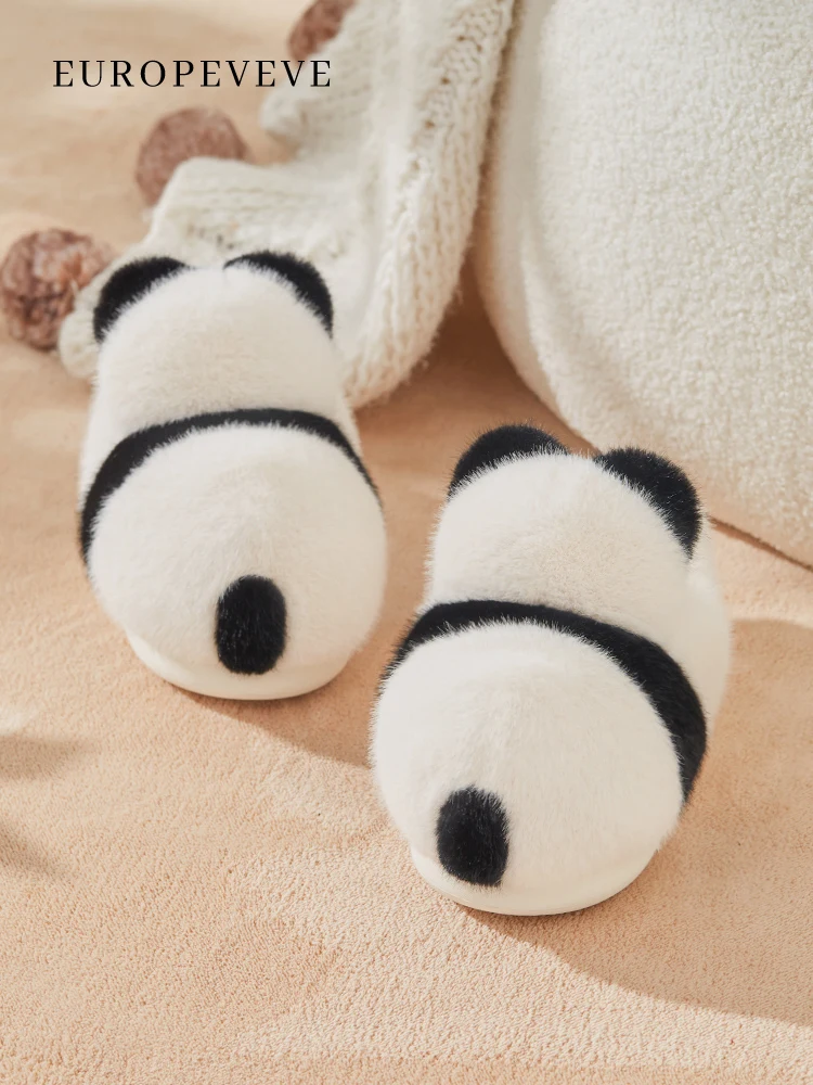 

Panda Cute Cotton Home Slippers For Women's 2024 Autumn And Winter Home Slippers Ndoor Non Slip Woolen Warm Cotton Home Shoes