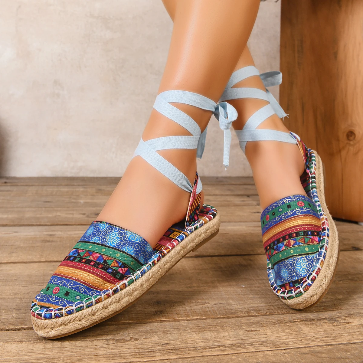 2026 Hot Sale Promotion Cotton Fabric Flat with Open Sapato Feminino Sandals Sandalias Mujer Womens Espadrilles Shoes