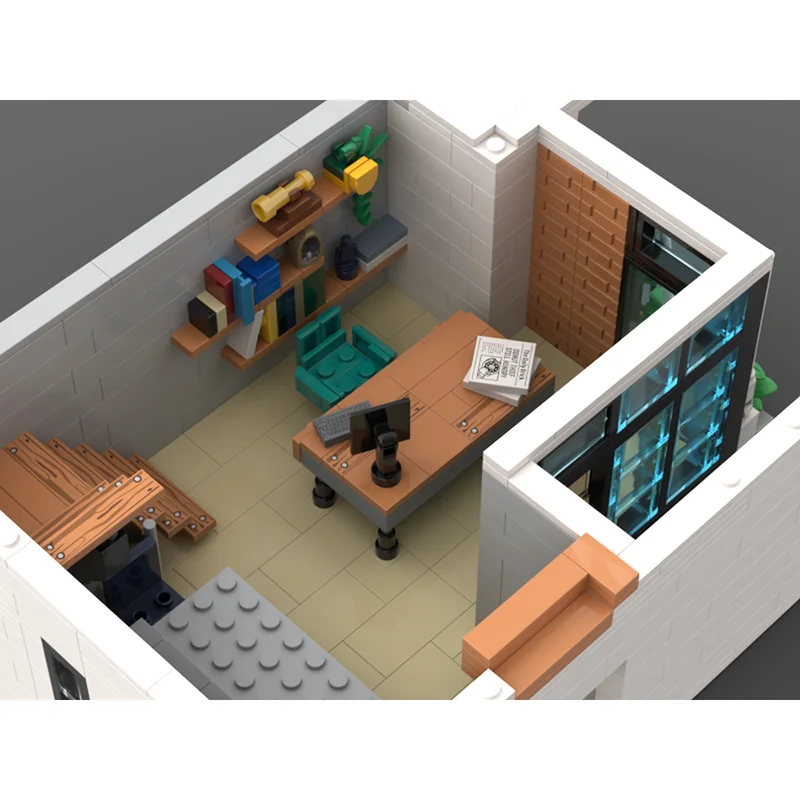 Street View Moc Bouwsteen Modern Luxe Herenhuis Modulair Gebouw Model Technologie Baksteen DIY Montage Speelgoed Vakantiecadeau