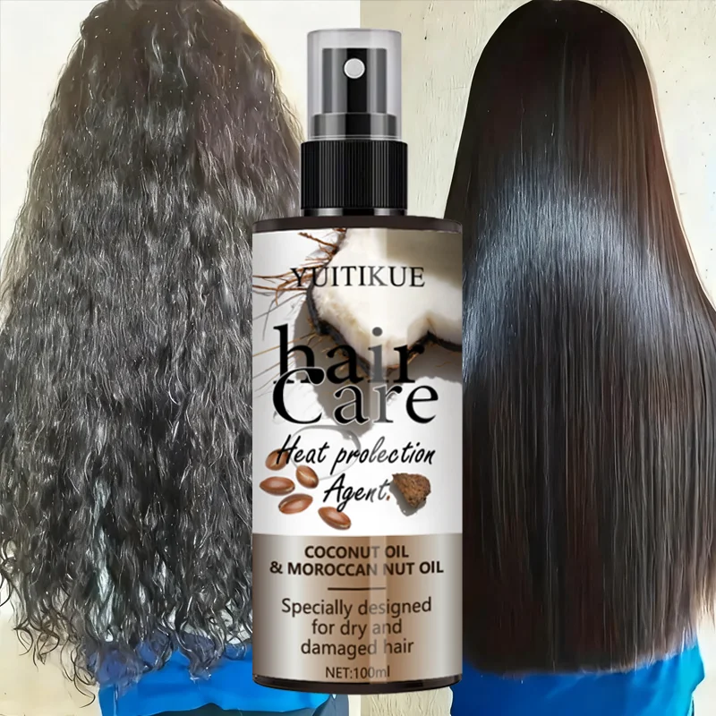 Argan Coconut Oil Thermal Protect Hair Spray Repair Dry Damaged Hair Deep Moisturizing Anti Breakage Care 100ml