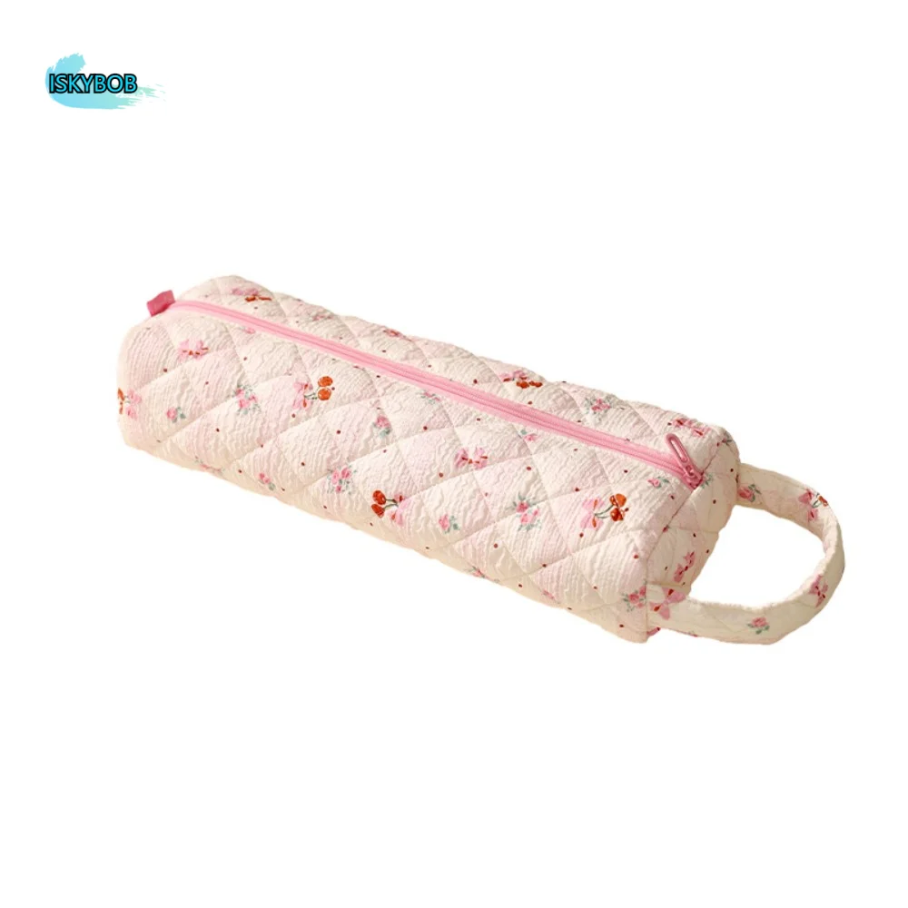 

Sweet Hair Dryer Storage Bag Flower Pattern Leopard Curler Storage Bag with Handle Large Capacity Cosmetic Bag Home Storage