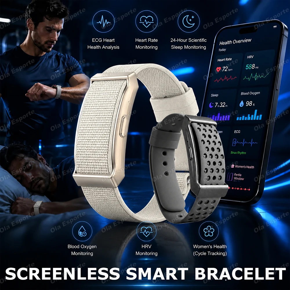 Neues, ultradünnes Smart-Armband für Herren, ohne Display, mit 24-Stunden-Gesundheitsüberwachung, Sportmodi, wasserdicht, Smart-Armband für Damen, Modell HW12.