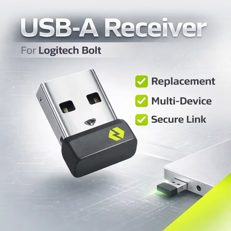 Receptor Inalámbrico Multi-dispositivo Bolt USB-A, Adaptador USB Bolt para Ratón Logitech Mx Keys Mini K860 POP Keys