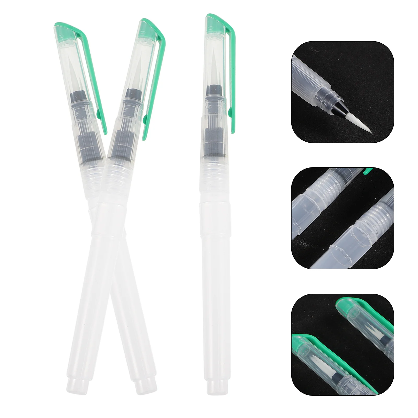 

3Pcs Water Brush Pen Set Fine Tip Watercolor Painting Pen Portable Calligraphy Drawing Art Supplies Hand Drawing Brush