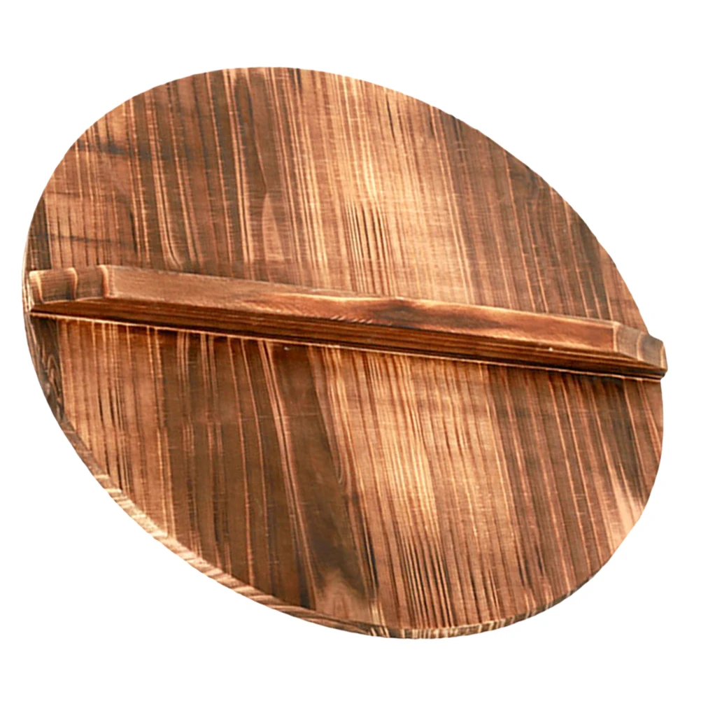

Natural Wood Thick Round Pot Lid Heat Retention Oil Splash Guard Kitchen Cooking Pot Protector Wooden Lid Cookware Lids