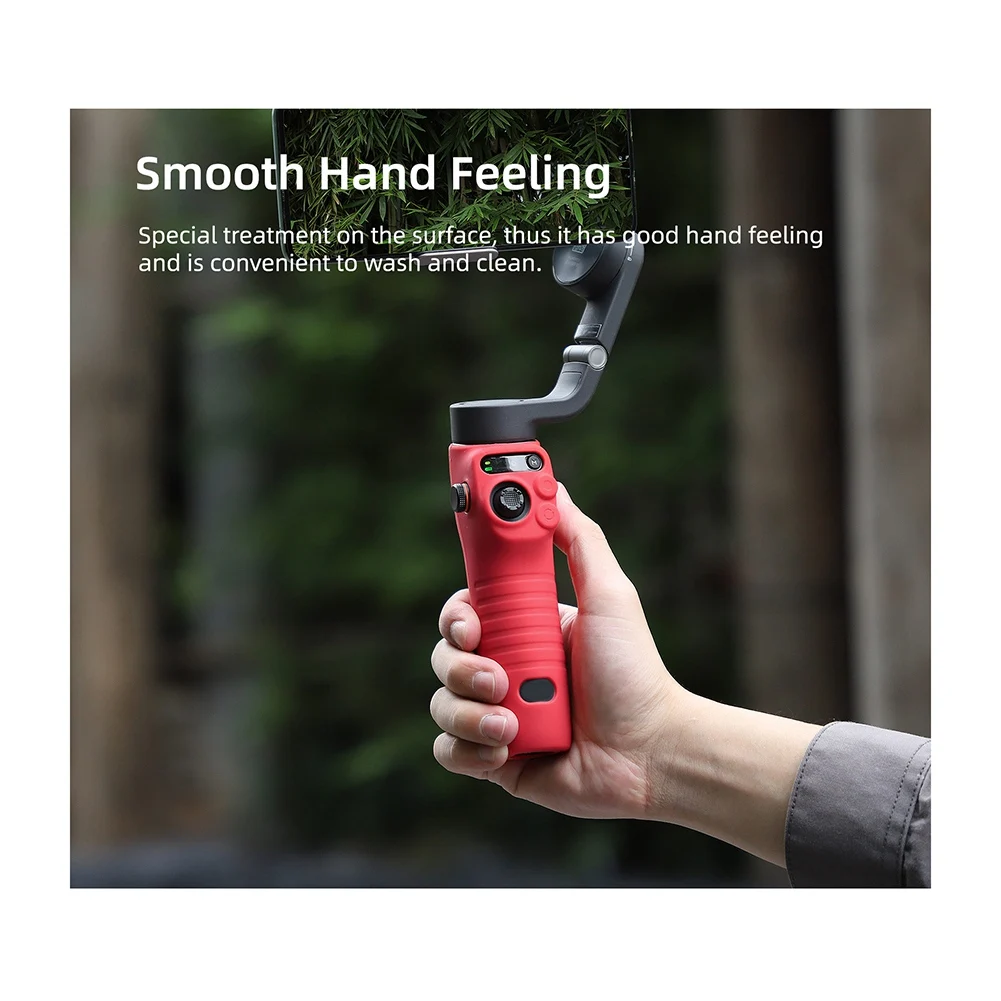 A88M ソフトシリコンハンドルアンチスクラッチカバー DJI OSMO Mobile 6 耐久性のあるケースプロテクタージンバル保護用、ブラック