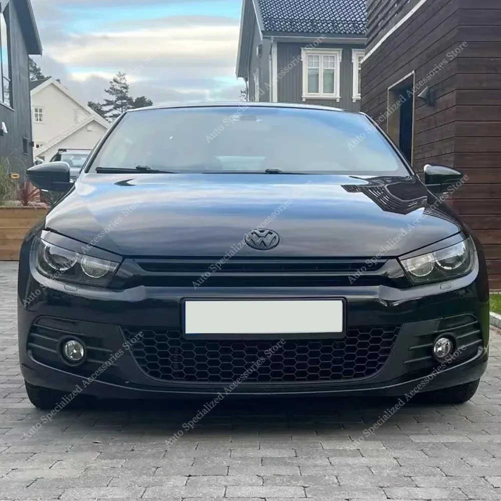 Dla VW Scirocco Gloss Evil Eyebrows Eyelids Scirocco MK3 MK3.5 137 138 Tsi Tdi Tfsi R BodyKit Headlight ABS 3D Sticker 2008-2017