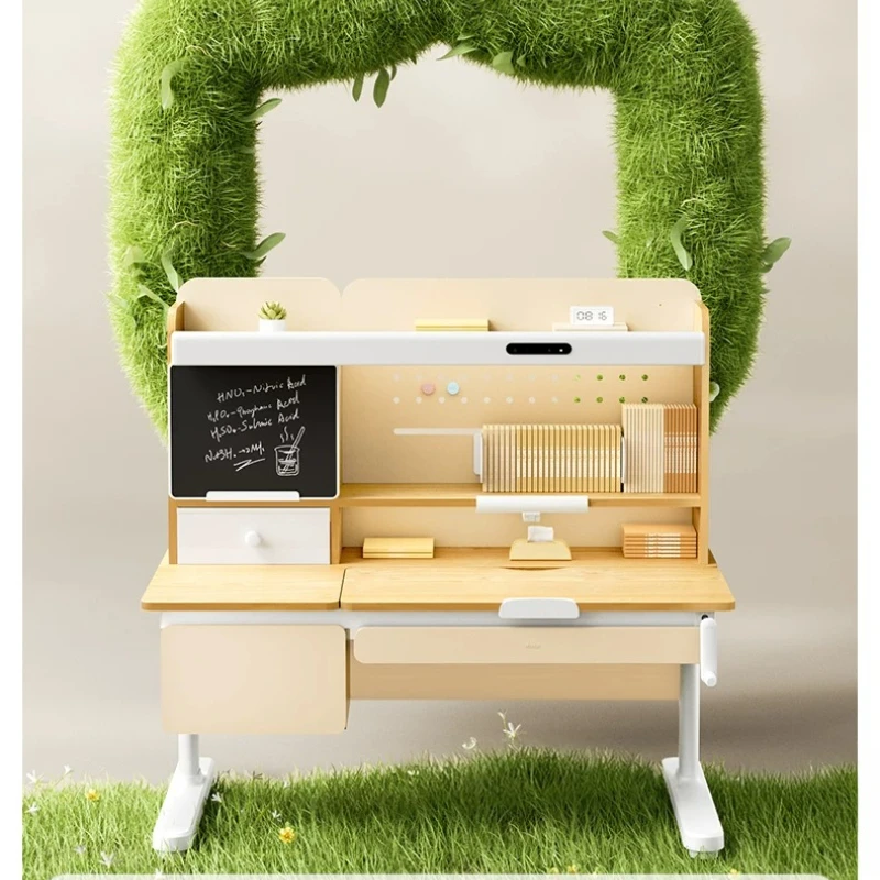 Children's study desk, home use, solid wood, adjustable height