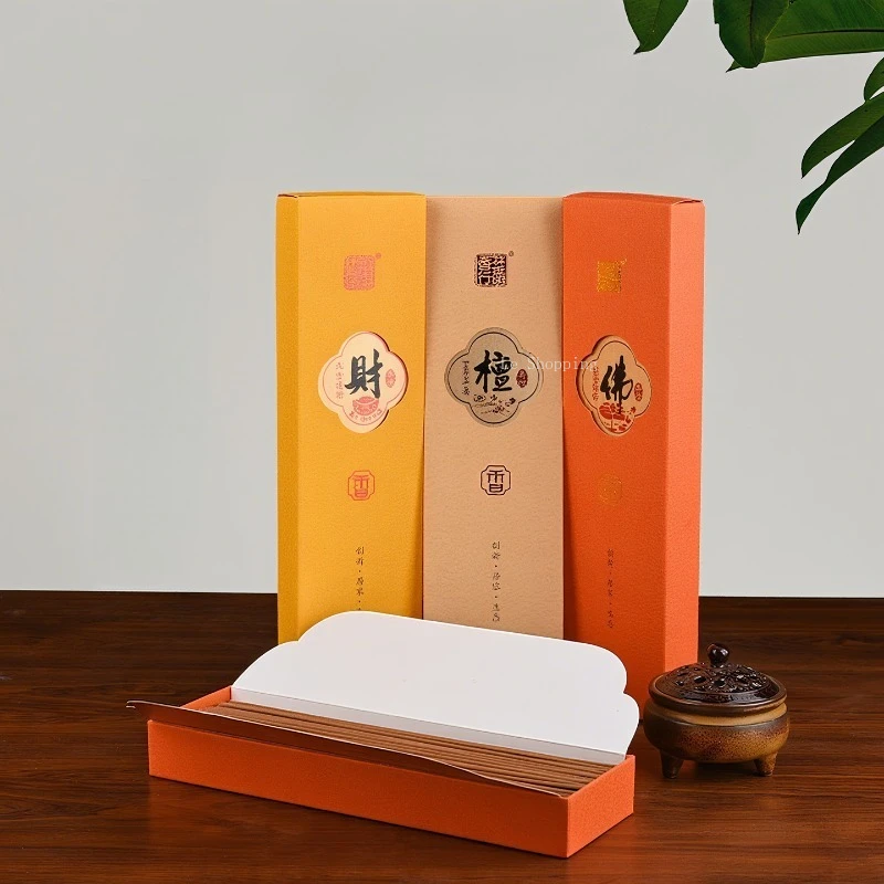 27/32cm Natural Smokeless Incense Stick Handmade Sandalwood Temple Worship Buddha God of Wealth Air Purification Joss Stick
