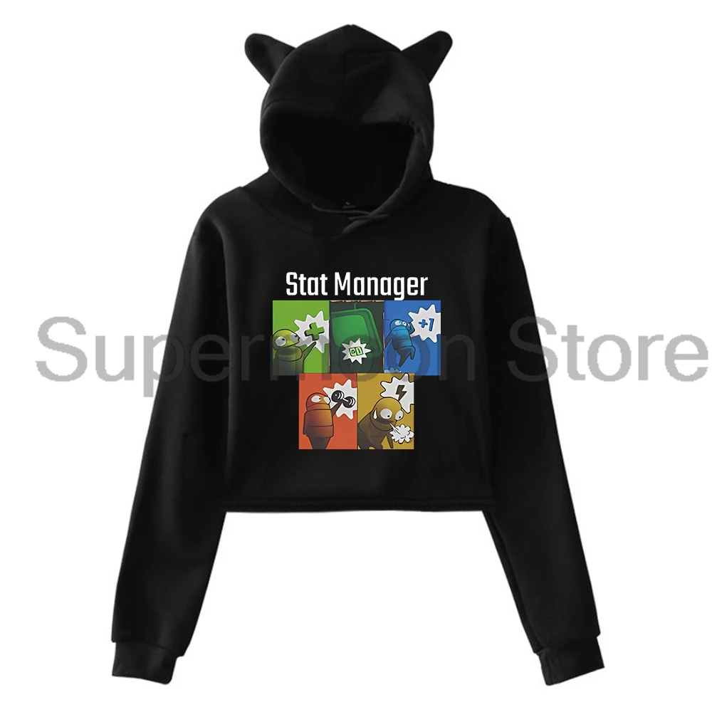 

Толстовка REPO Merch 2025л. R.E.P.O. Робот-игра, женская толстовка с капюшоном и кошачьими ушками, укороченный топ с длинными рукавами, женская одежда