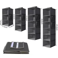 3/4/5/6 Layers Hanging Luggage Organizer Bag Large Capacity Foldable Clothes Storage Bag Portable Breathable Wardrobe Garment