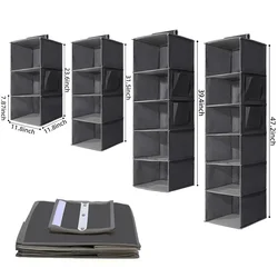 3/4/5/6 Layers Hanging Luggage Organizer Bag Large Capacity Foldable Clothes Storage Bag Portable Breathable Wardrobe Garment
