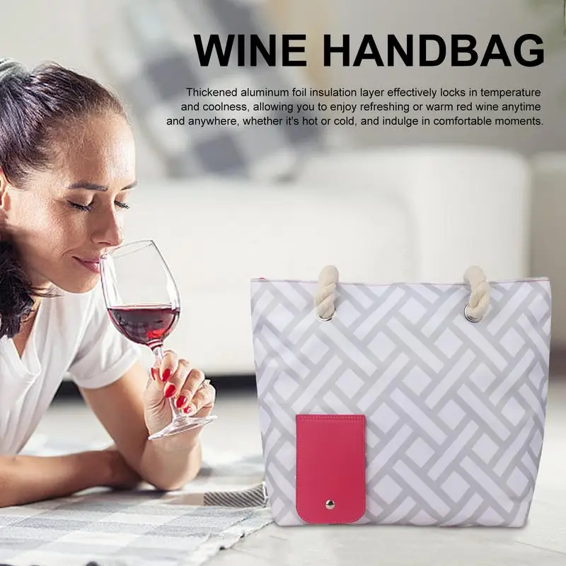 Wine Tote With Drink Dispenser Portable Carry Fade-Resistant Tote Shoulder Bag For Outdoor Beach Travel Camping Picnic