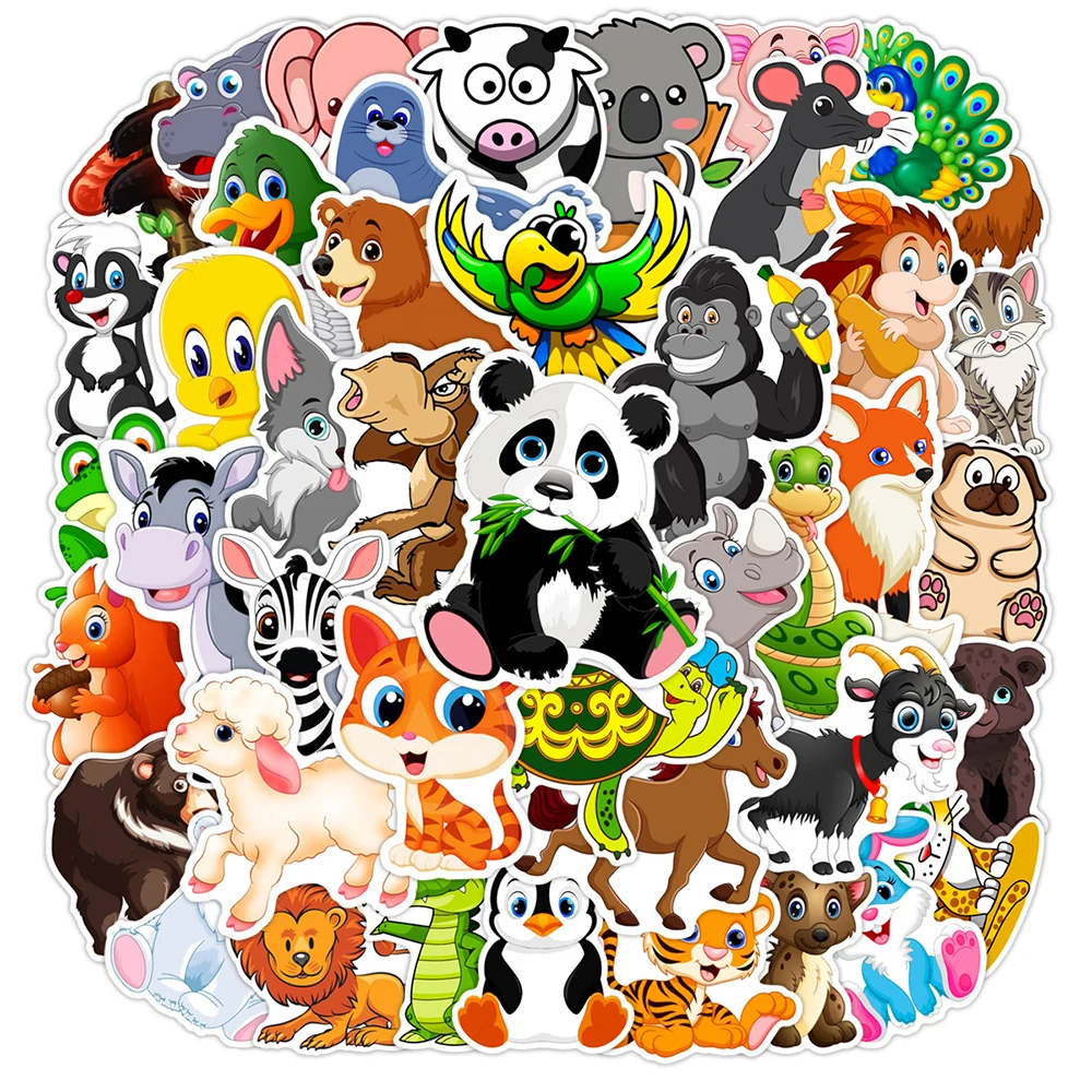 10/30/50 stücke Nette Cartoon Tiere Graffiti Aufkleber DIY Skateboard Telefon Laptop Notebook Wasserdichte Kawaii Dekoration Aufkleber Spielzeug