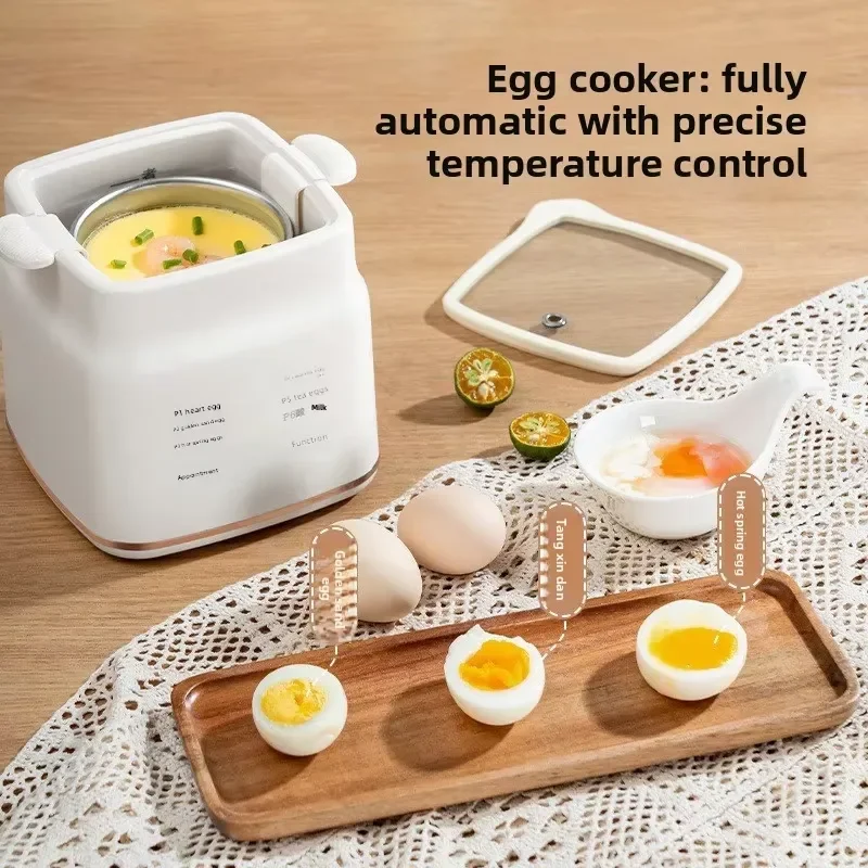 Multi Function Egg Cooker and Steamer Automatic Power Off Mini Household Breakfast Machine with Timer Appointment Cooking
