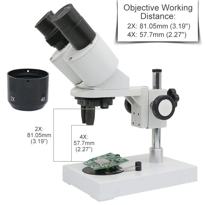 20X 40X Industrial Binocular Stereo Microscope PCB Soldering Repair Tool for Mobile Phone Clock Repairing and PCB Inspection