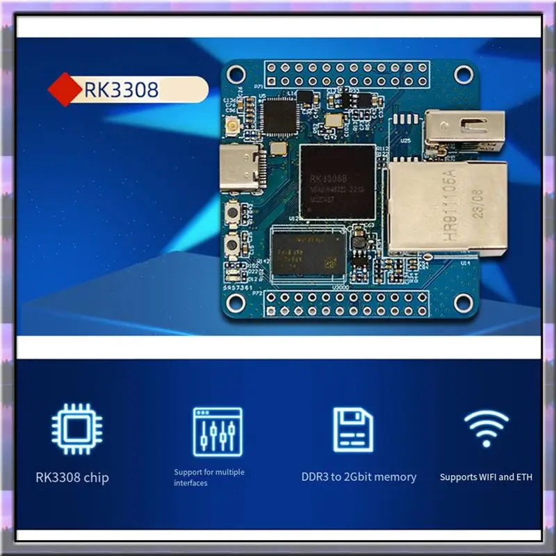 Diskon Besar LCPI RK3308B Papan Pengembangan CPU Quad-Core DDR3-2Gbit Papan Pengembangan Iot, Mendukung Port Ethernet dan Wifi