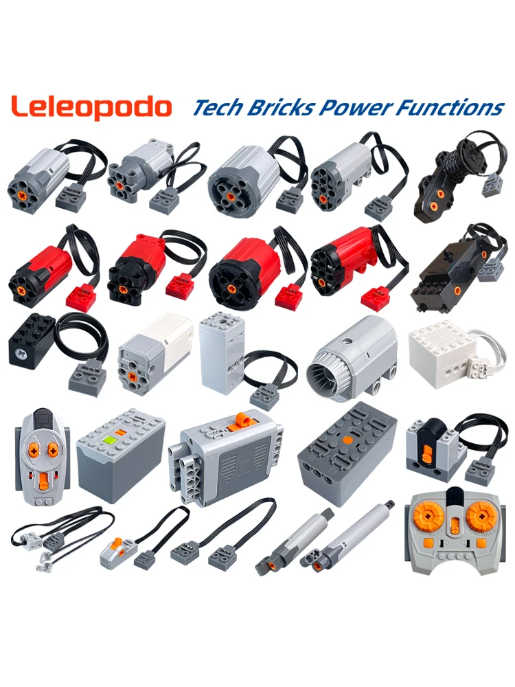 13-in-1 Technologie-Serie Motorsatz M/L/XL Servomotoren, Power Functions, 2,4 GHz Fernbedienungsempfänger, AA-Batteriehalter