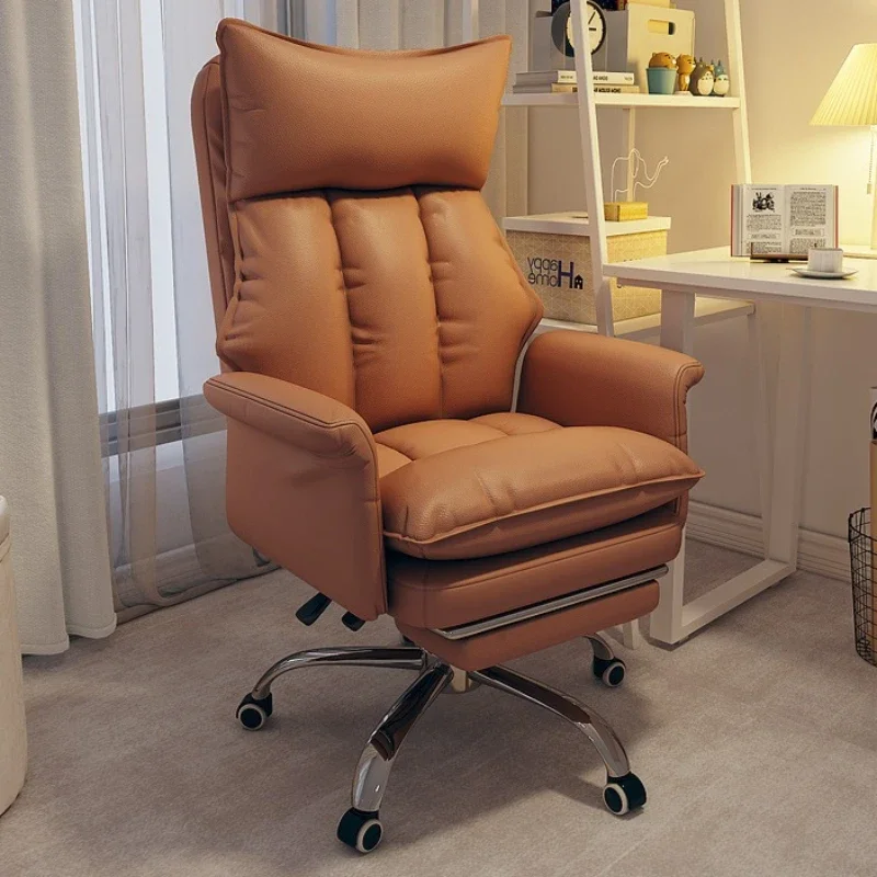 Multi-functional Computer chair Lazy sofa chair Comfortable sedentary reclining office chair Leisure study Cream chair