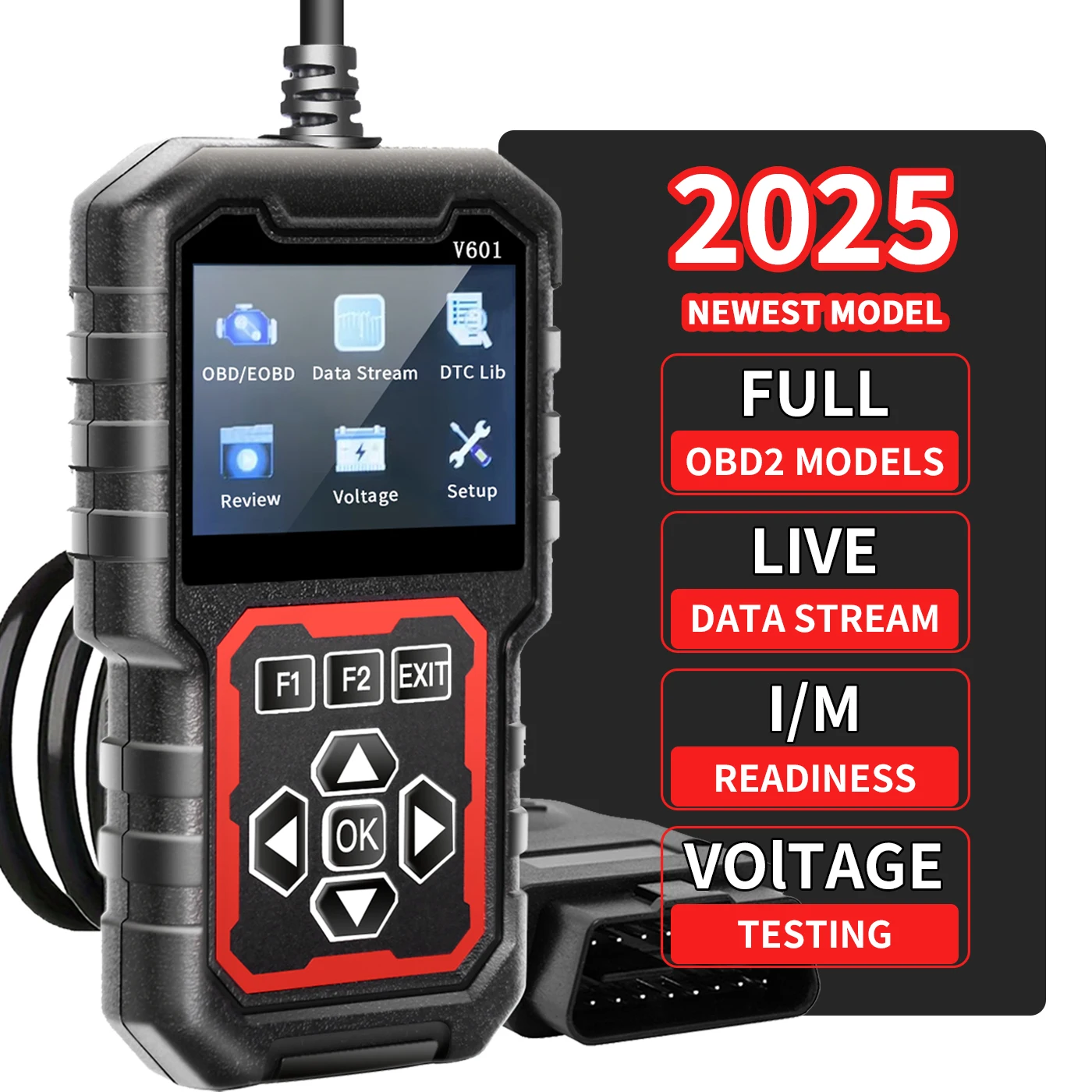 Obdii Professional Diagnostic Scanner, Car Fault Code Reader Tool, Engine Error Detector, Read & Clear Dtc Codes